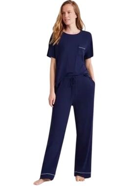 State of Day Modal Pajama Set Navy 2Pc Lounge Soft Pockets NWT
